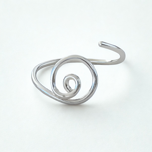 Adjustable Silver Ring with Circles