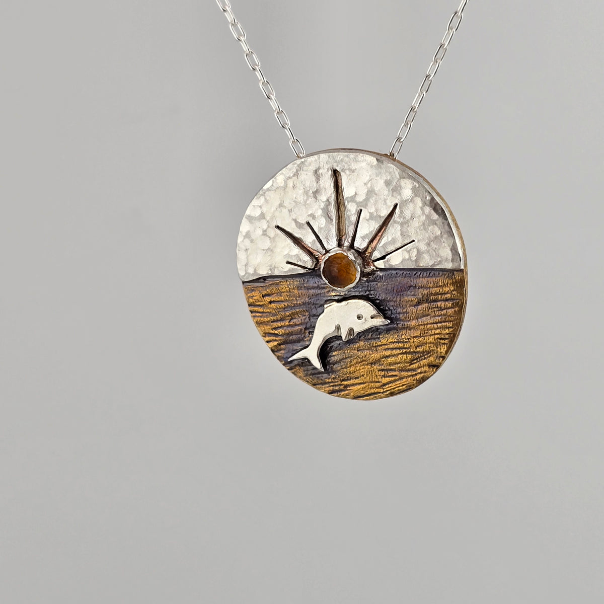 Sunset Dolphin Necklace - OOAK