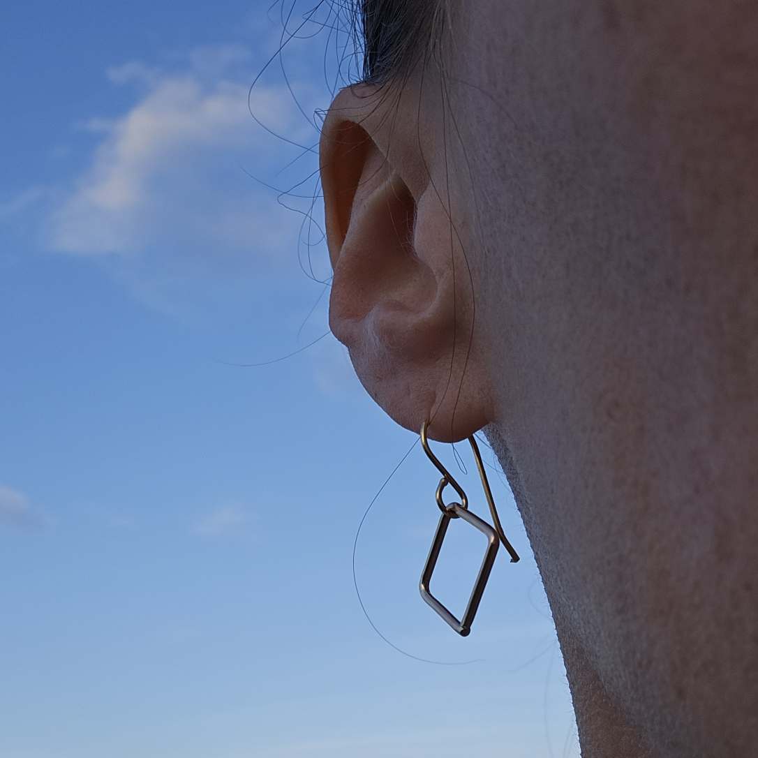 Gold Box Breathing Earrings