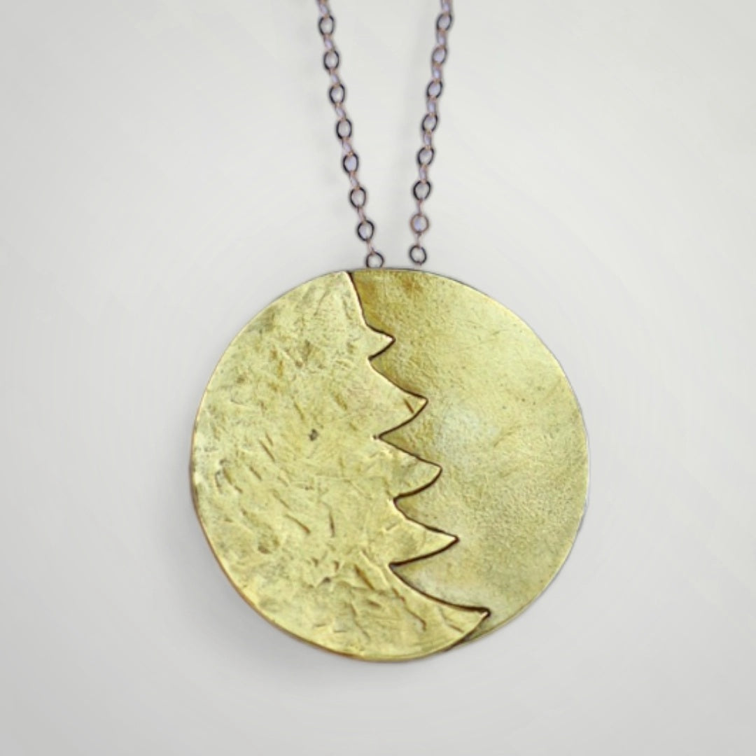 Meaningful Christmas gift tree necklace for women in brass