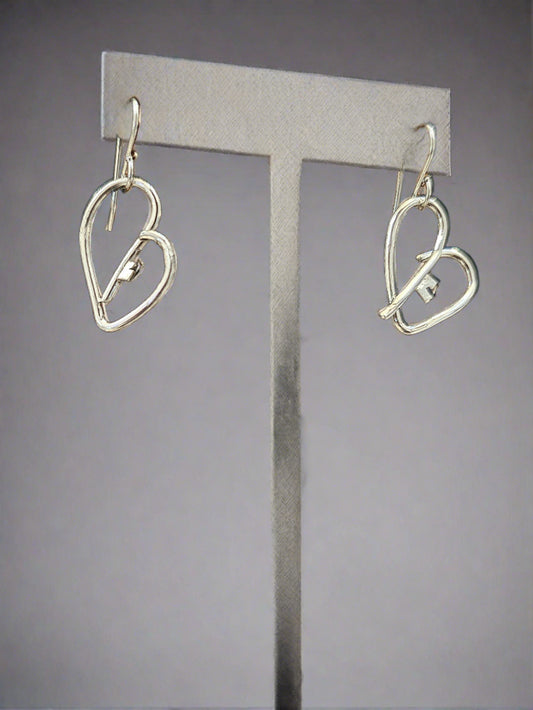 Self love key earrings in sterling silver