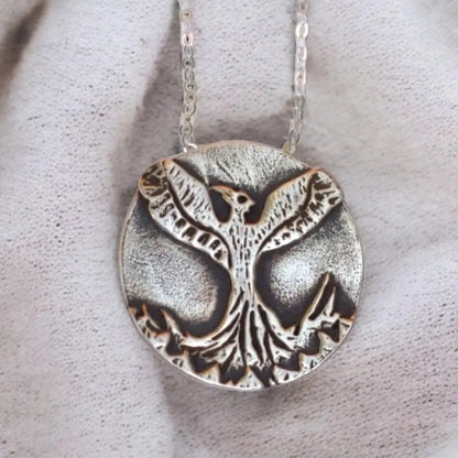 sterling silver phoenix necklace handcrafted by jaclyn nicole