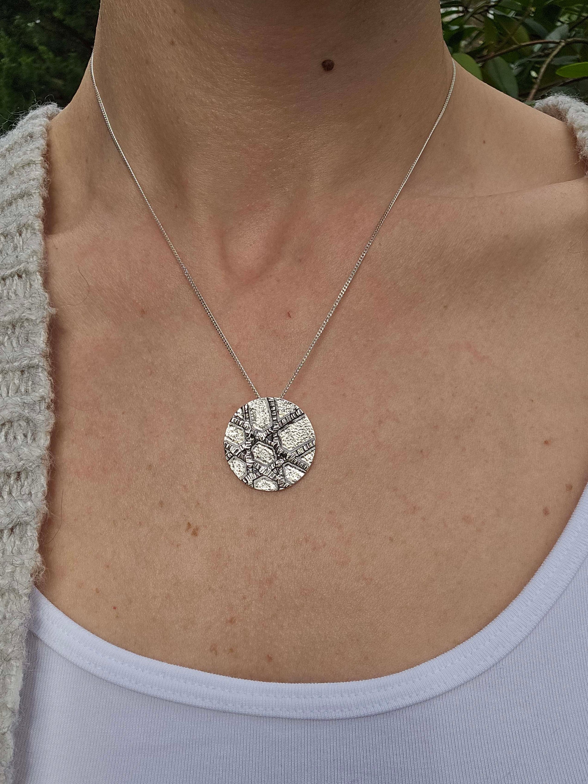 Unique Sterling Silver Jewish Star necklace 