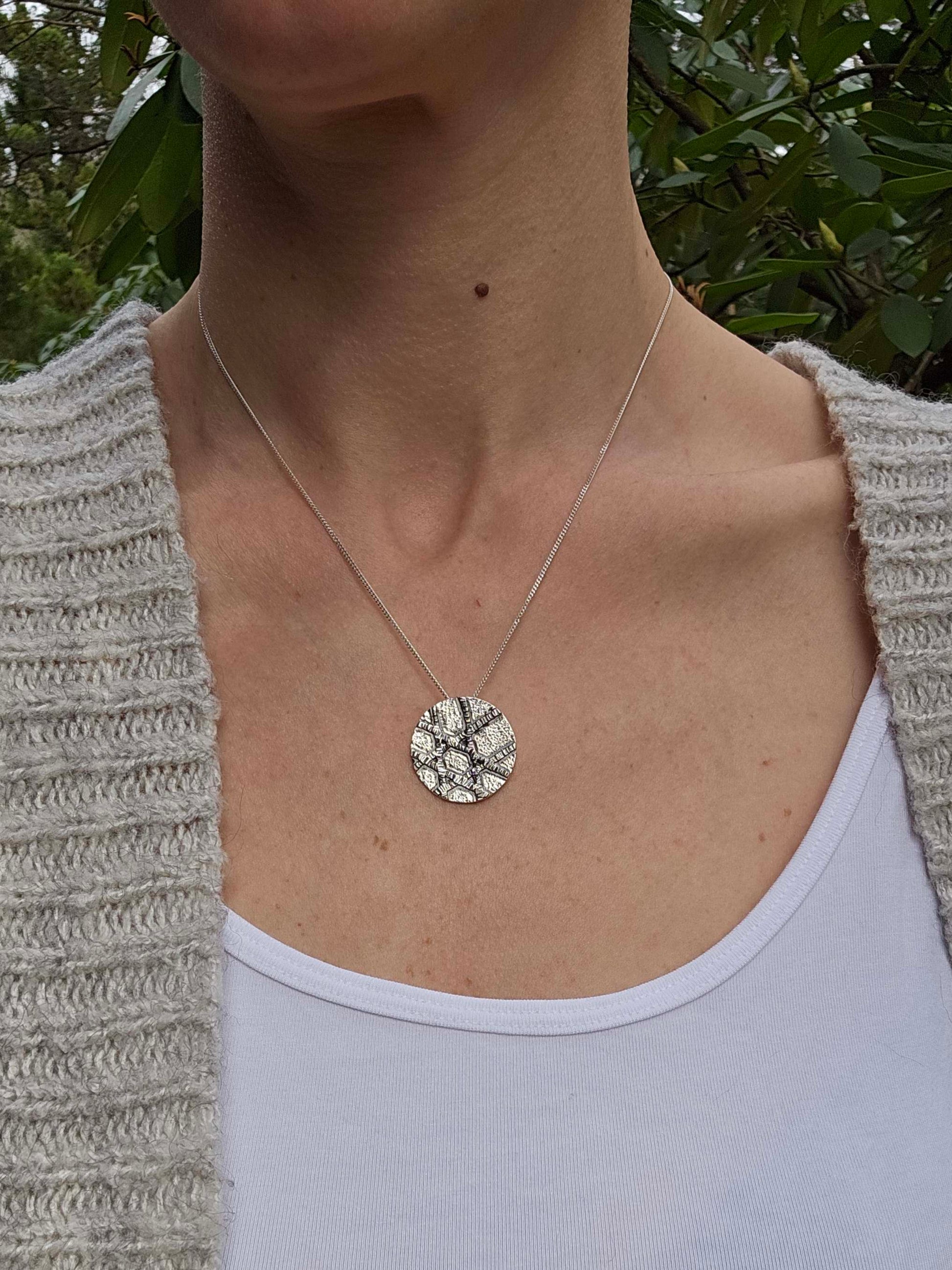 Unique Sterling Silver Jewish Star necklace 