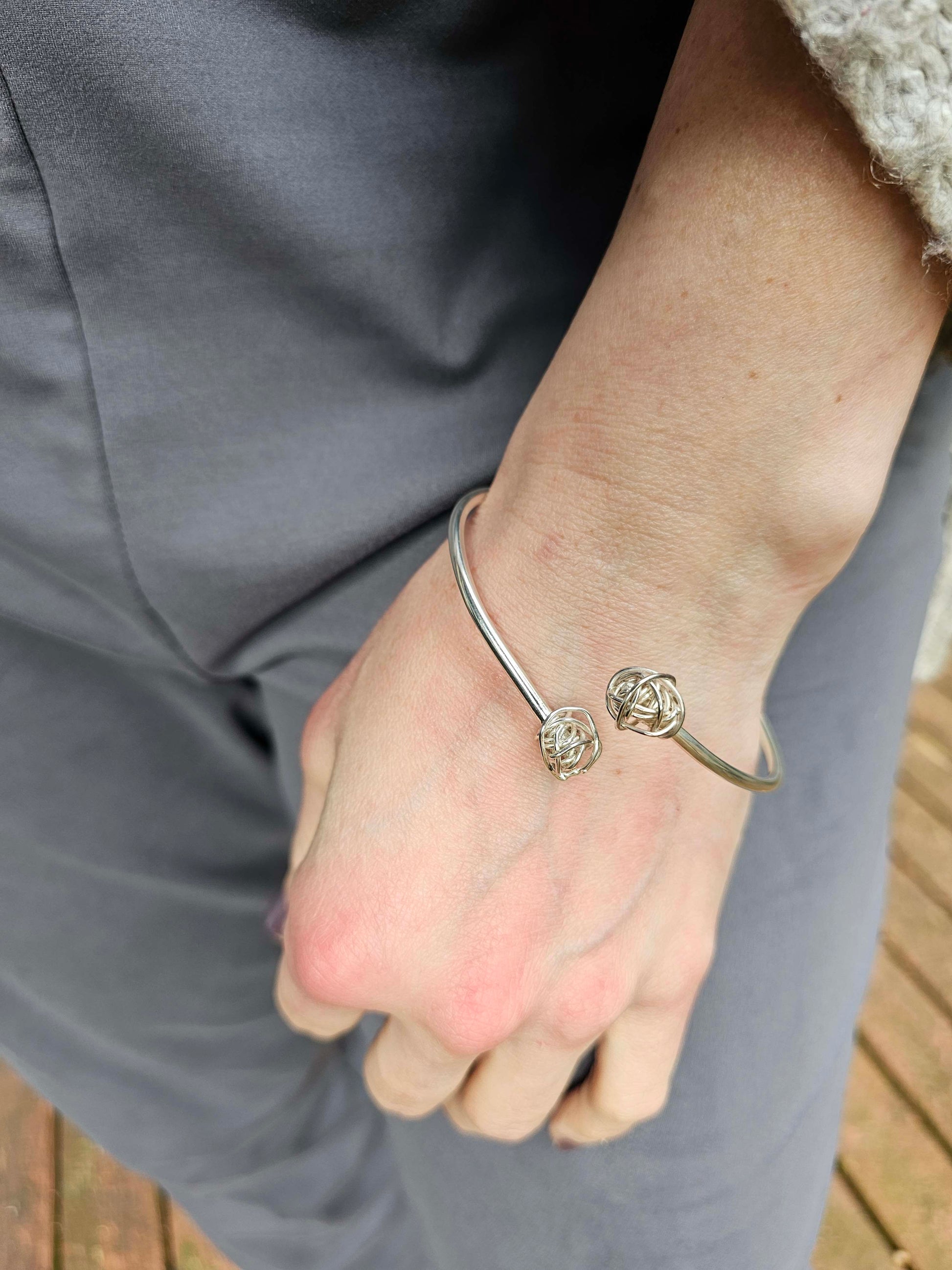 Winding Knot Bracelet in Sterling Silver 