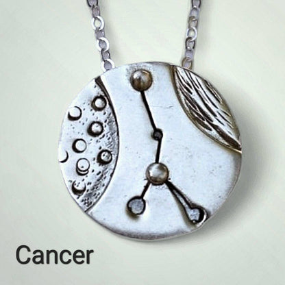 Silver Cancer zodiac necklace by inspirational jewelry artist Jaclyn Nicole