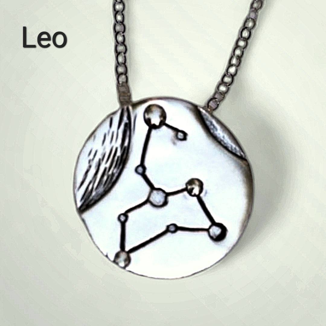 Silver Leo zodiac necklace by inspirational jewelry artist Jaclyn Nicole