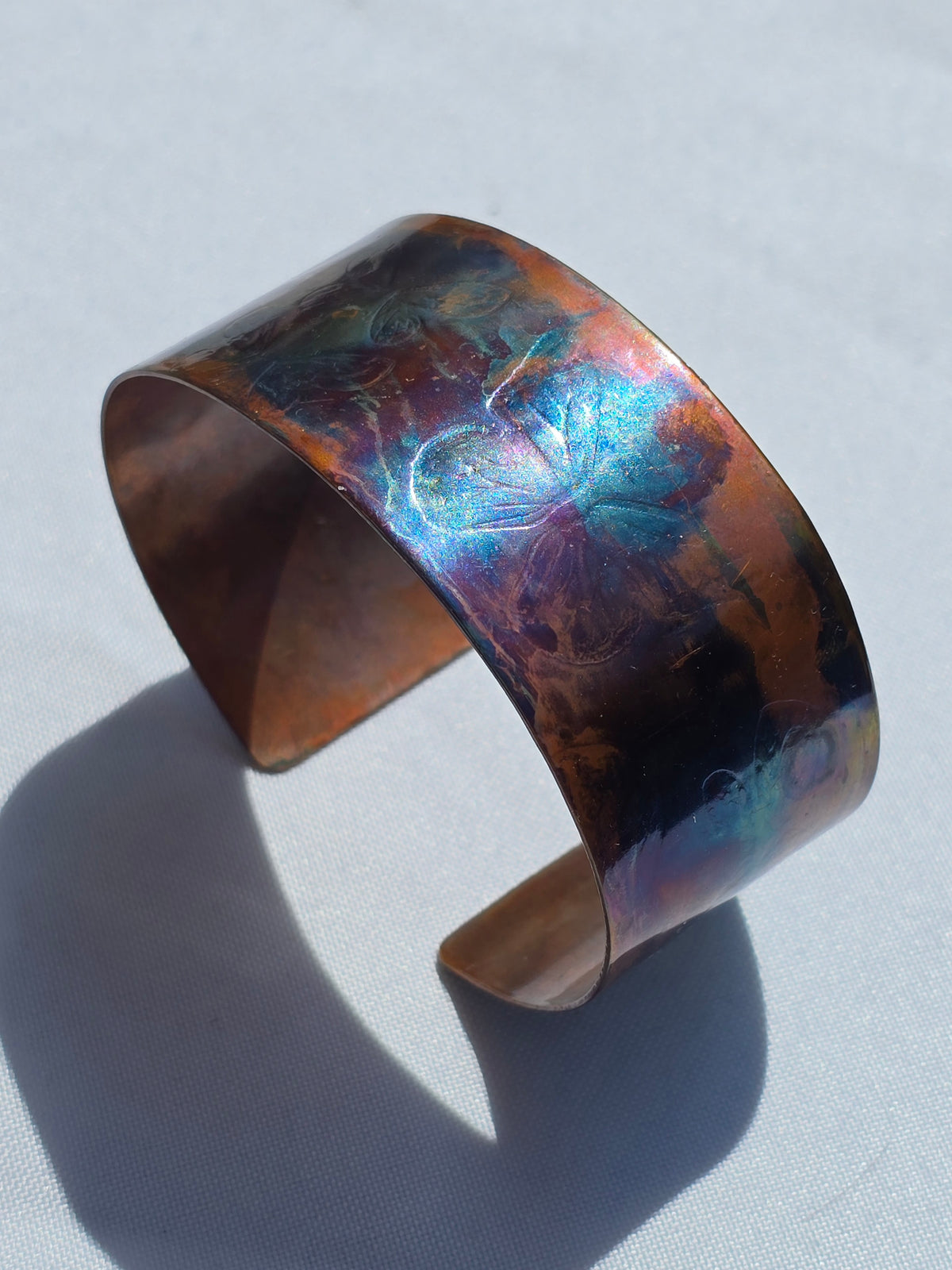Flame Painted Copper Bracelet