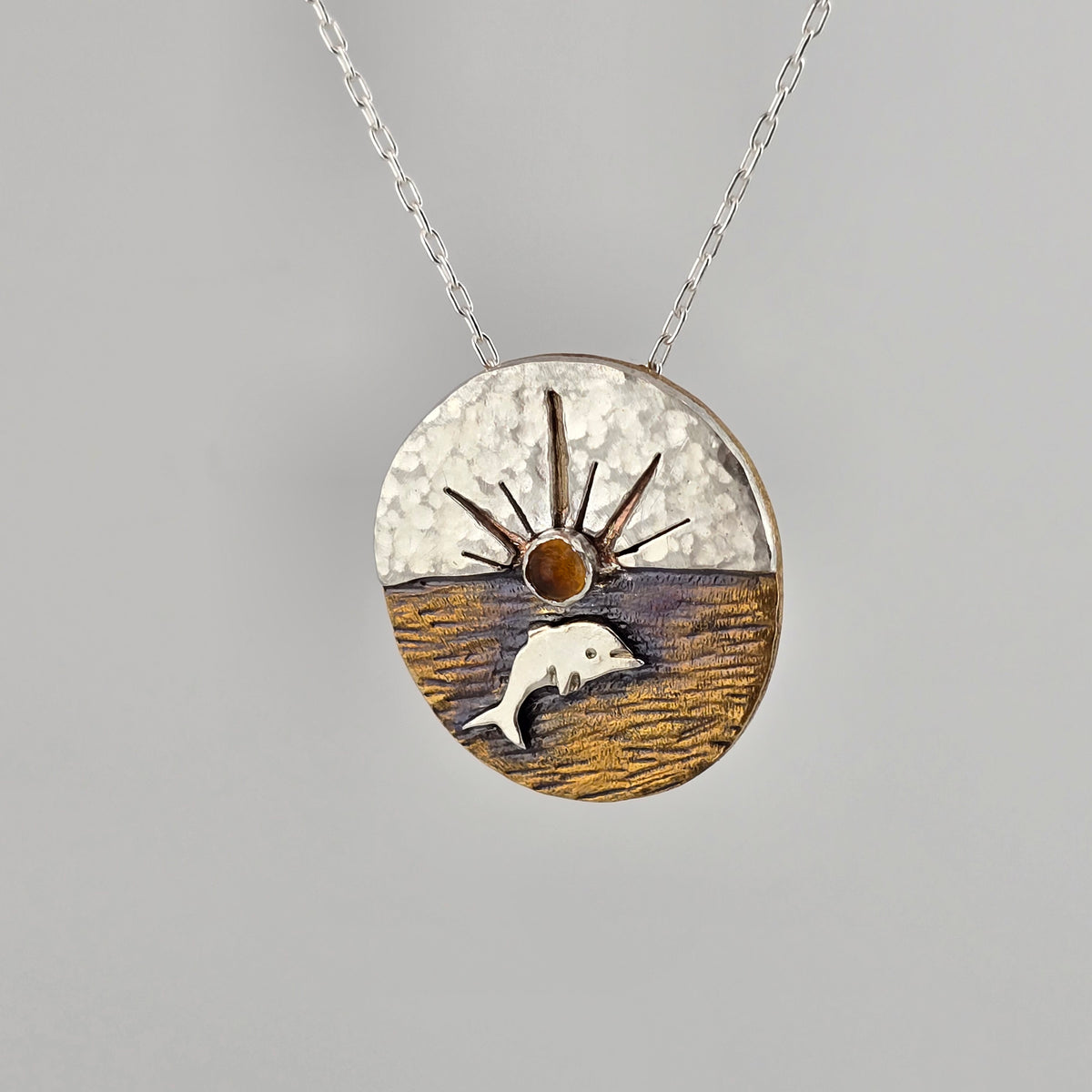 Sunset Dolphin Necklace - OOAK