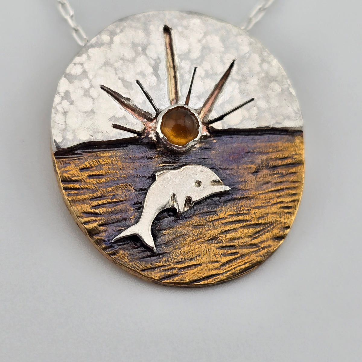 Sunset Dolphin Necklace - OOAK