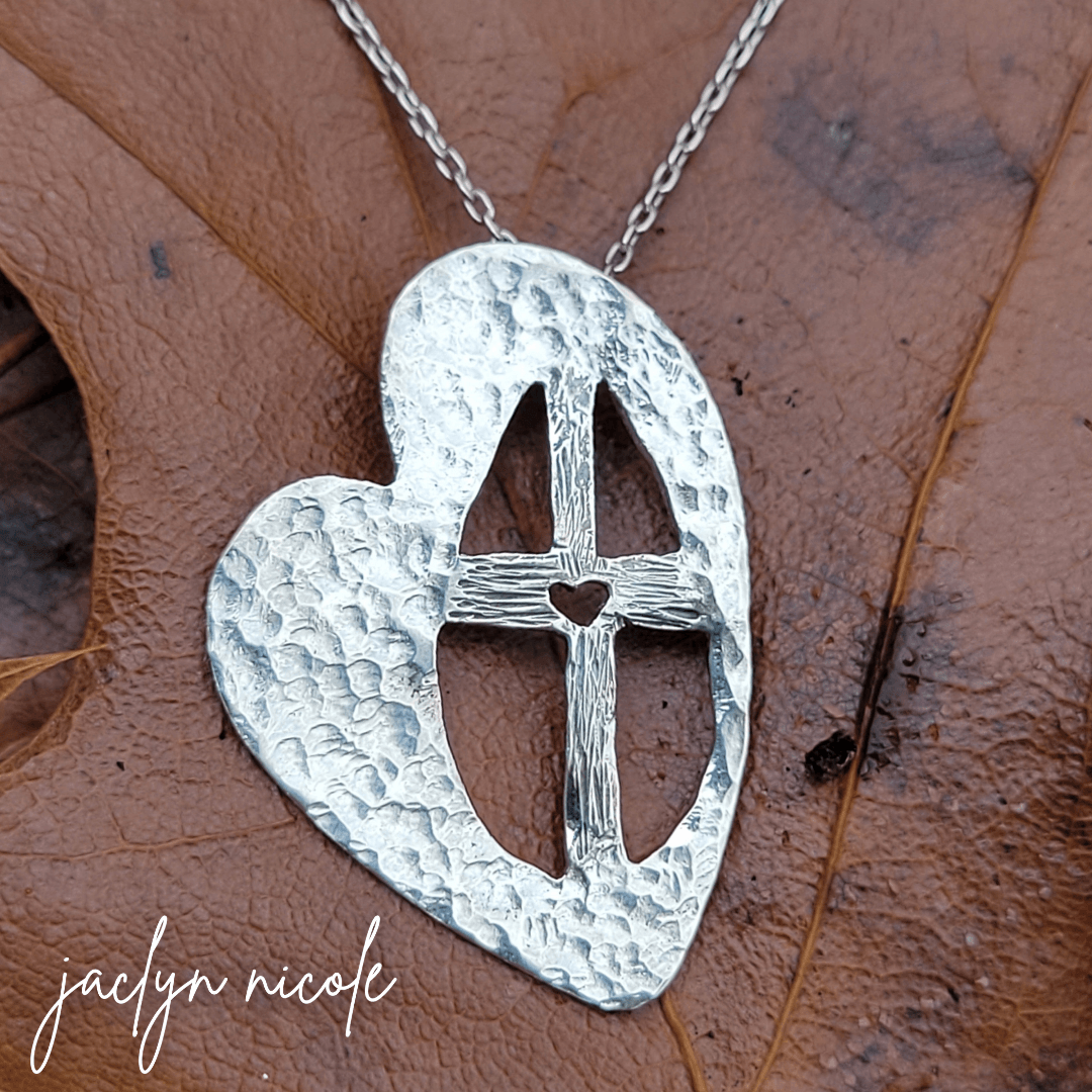 Sterling Silver Cross Necklace | What Would Jesus Do - Jaclyn Nicole
