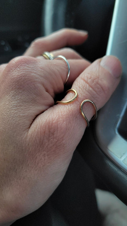Space Between 14K Gold adjustable ring with meaning
