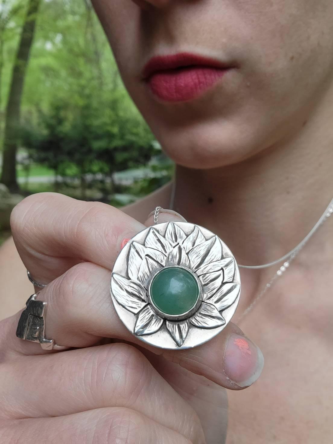 Lotus Aventurine Necklace - Meaningful Inspirational Jewelry - Jaclyn Nicole