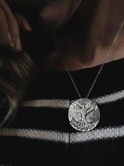 Sterling silver phoenix necklace by Jaclyn Nicole