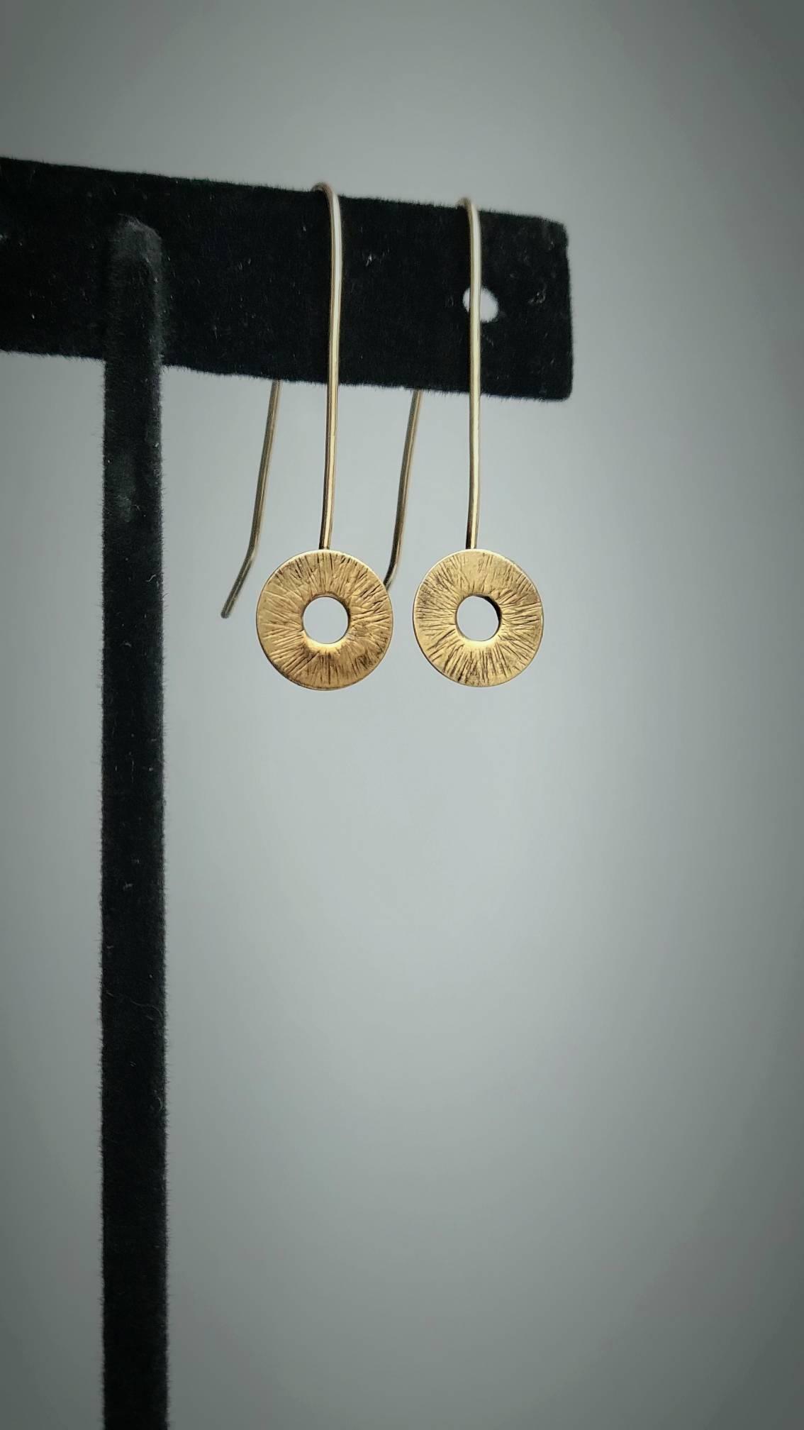 Dainty Gold drop earrings for manifestation by inspirational jewelry artist Jaclyn Nicole