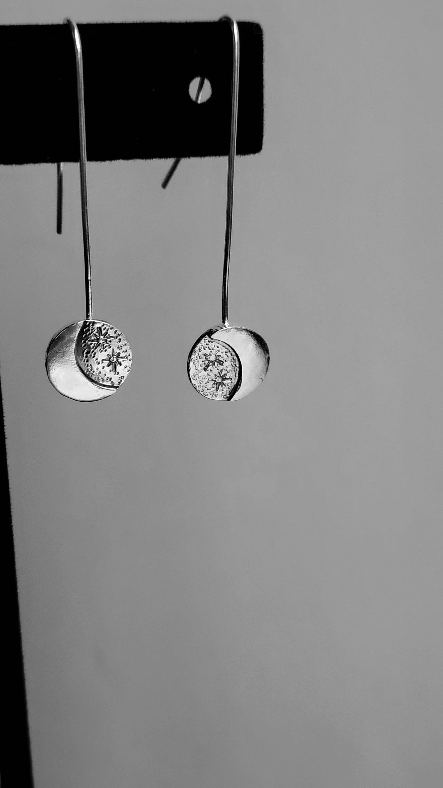 Stars and Moon Earrings in sterling silver