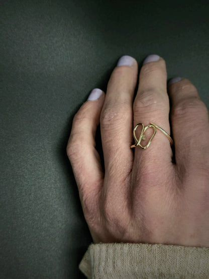 Our gold heart ring reminds you that self-love is the key to your happiness.
